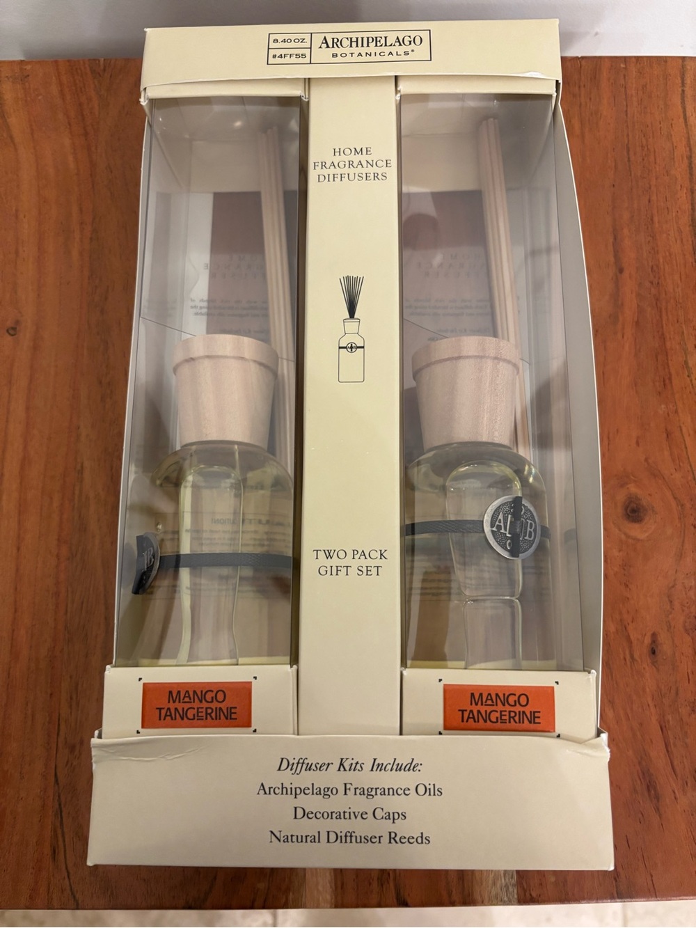 Archipelago Botanicals Mango Tangerine Reed Diffuser Two-Pack - Picture 2 of 5